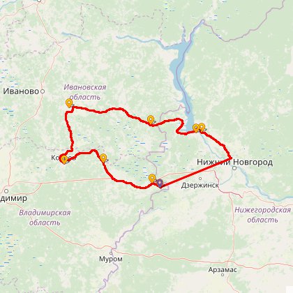 Карта путешествия: Бревет 400/2 "Мстерский"