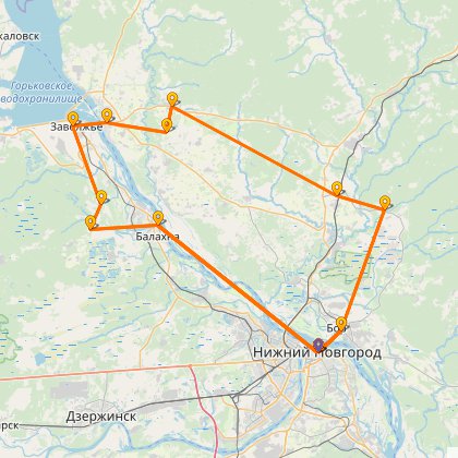 Карта путешествия: Бревет 200/2.1 "Новый Городецкий"