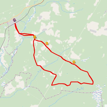 Карта путешествия: До Ягодного болота и обратно